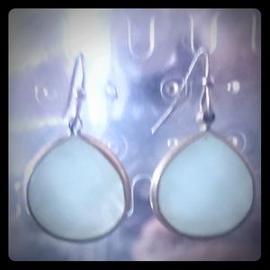 Circular teal earrings